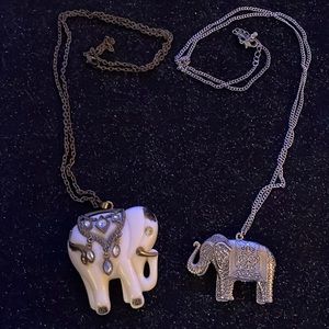 Elephant bundle! White with metal and diamond (fake), silver with designs 🐘